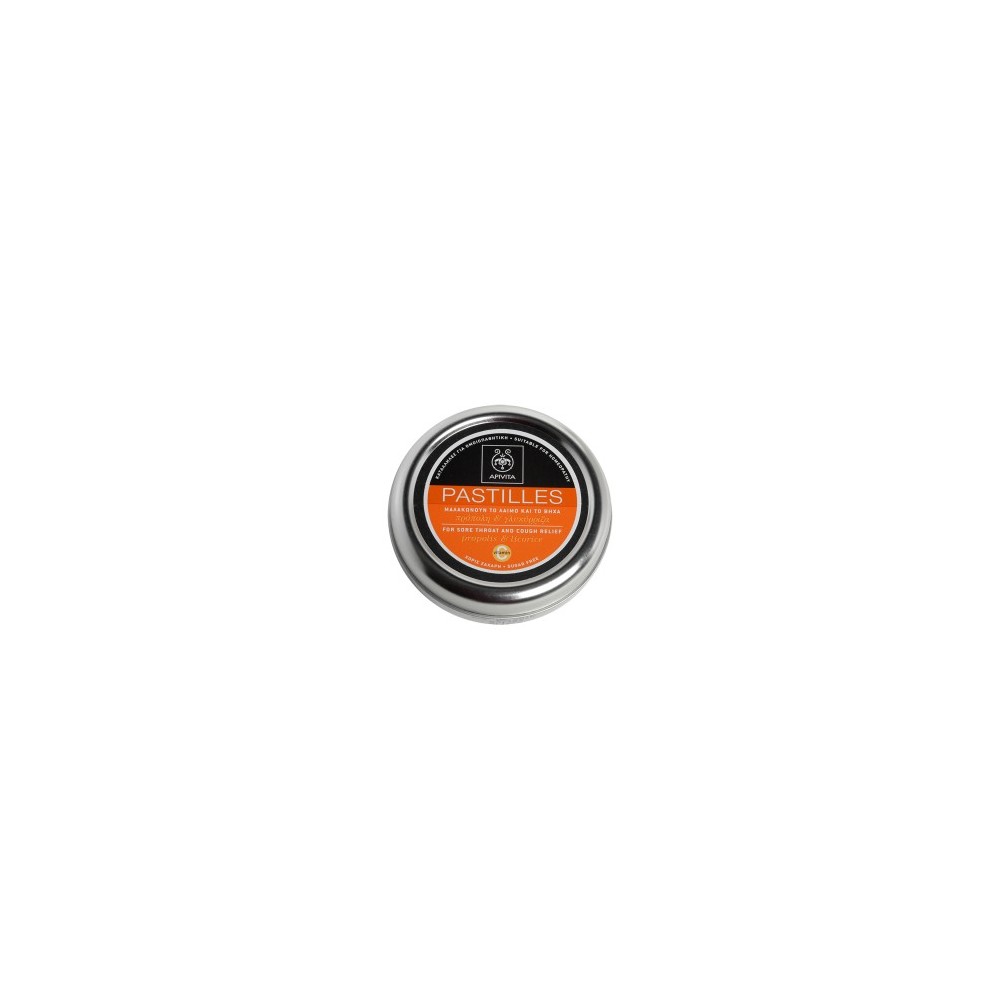 APIVITA - PASTILLES Pastilles for Sore Throat and Cough Relief with liquorice & propolis 45g APIVITA - PASTILLES Pastilles for Sore Throat and Cough Relief with liquorice & propolis 45g