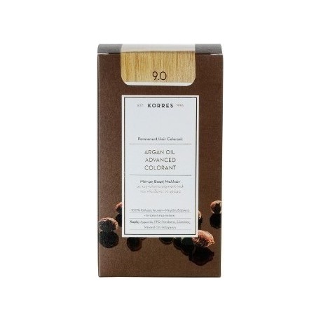 KORRES - Argan Oil Advanced Colorant Μόνιμη Βαφή Μαλλιών με τεχνολογία Pigment-Lock που κλειδώνει το χρώμα 50ml - 9.0 ΞΑΝΘΟ ΠΟΛΥ