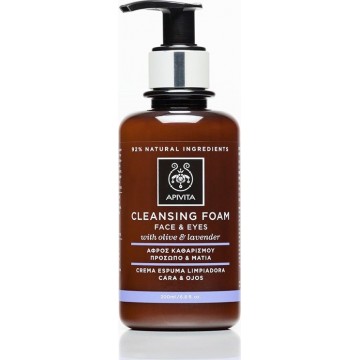 Apivita Cleansing Κρεμώδης Αφρός Καθαρισμού για Πρόσωπο & Μάτια με Ελιά & Λεβάντα 200ml