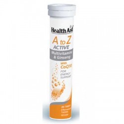 HEALTH AID - A-Z ACTIVE MULTI+GINSENG Multivitamins & ginseng with CoQ10 20 tabs