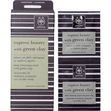 APIVITA - EXPRESS BEAUTY Deep Cleansing Mask with green clay 2x8ml