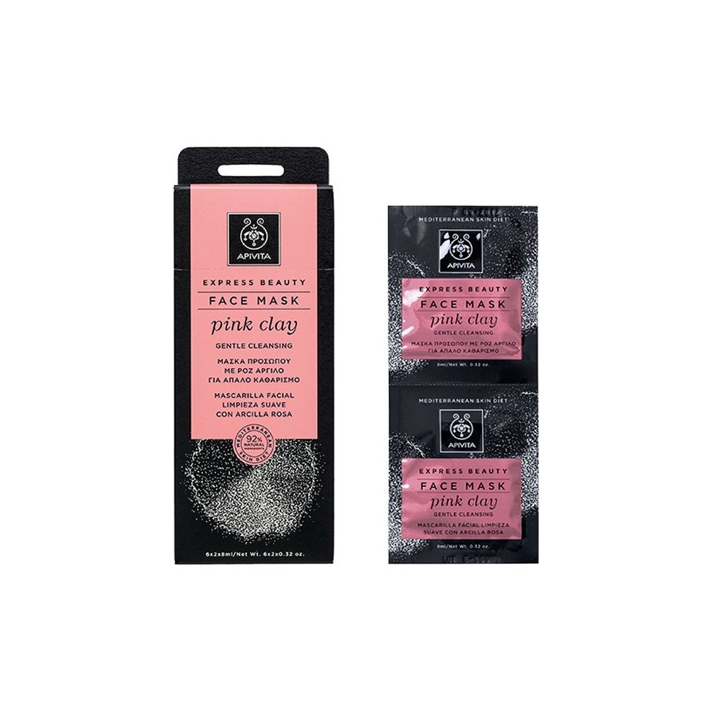 APIVITA - EXPRESS BEAUTY Gentle Cleansing Mask with pink clay 2x8ml