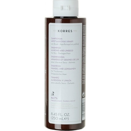 KORRES - ALMOND & LINSEED SHAMPOO  For dry/damaged hair, 250ML