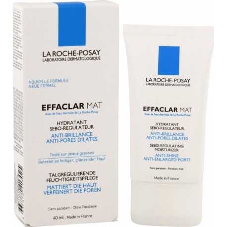 LA ROCHE POSAY - EFFACLAR MAT Sebo-regulating moisturizer. Anti-shine, anti-enlarged pores, 40 ml tube