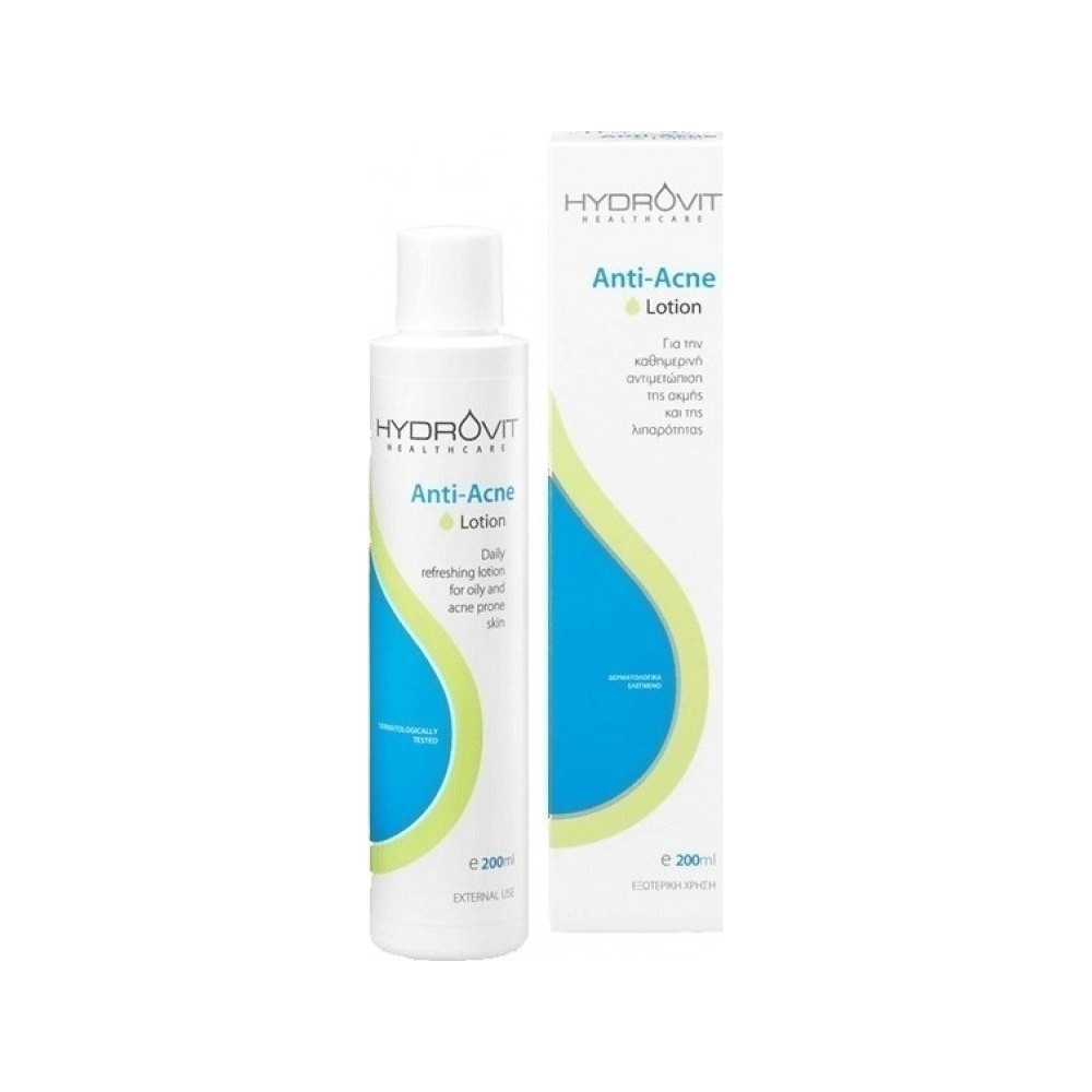 HYDROVIT Anti-Acne Lotion Kαθημερινή, μη λιπαρή λοσιόν, για λιπαρά με τάση ακμής και ακνεϊκά δέρματα, 200ml