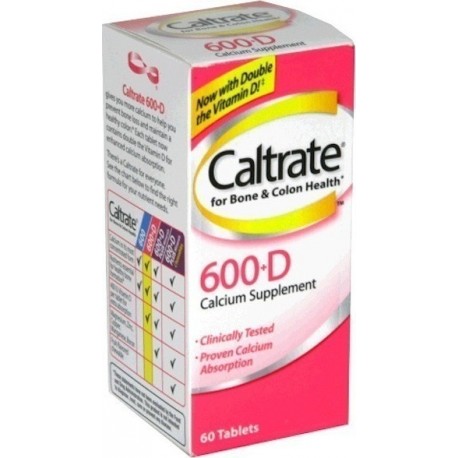 PFIZER - Caltrate 600 + D Calcium Dietary Supplement With Vitamin D, 60caps.