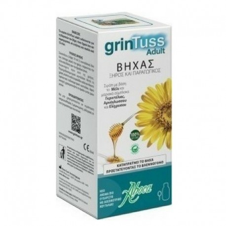 Aboca grinTuss Adult σιρόπι για ενήλικες για ξηρό & παραγωγικό βήχα 180gr