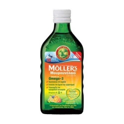 Moller's Μουρουνέλαιο Πλούσιο σε Omega 3 με Γεύση Φρούτων 250ml (Tutti Frutti)