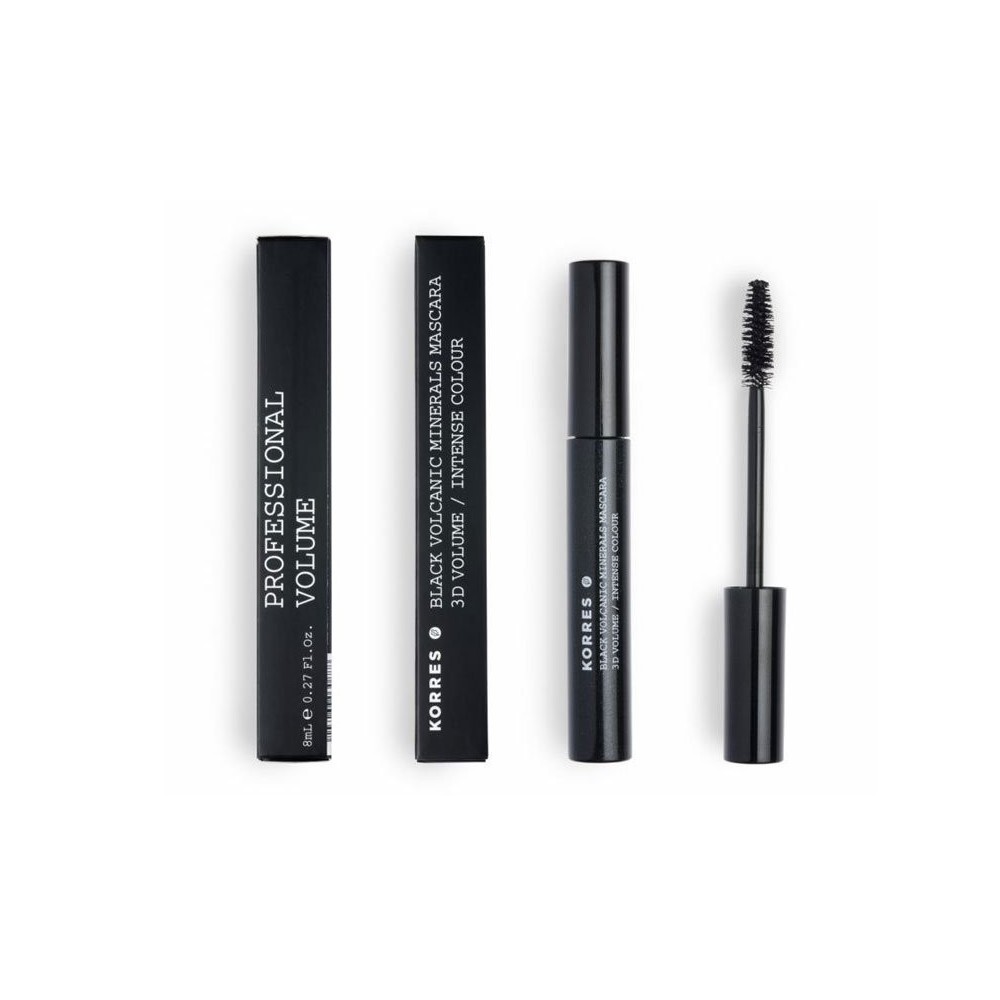 KORRES - EYES BLACK VOLCANIC MINERALS MASCARA 3D volume / Intense Colour (2 SHADES), 8mL - 01 BLACK