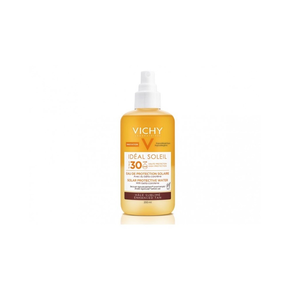 Vichy Ideal Soleil SPF30 Νερό Προστασίας Από τον Ήλιο με Βήτα Καροτίνη, Λαμπερό Μαύρισμα 200ml