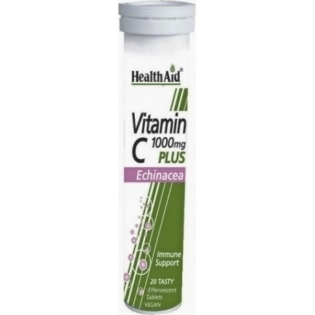 Health Aid Vitamin C 1000mg Plus Echinacea 20 αναβράζοντα δισκία με Γεύση Λεμόνι