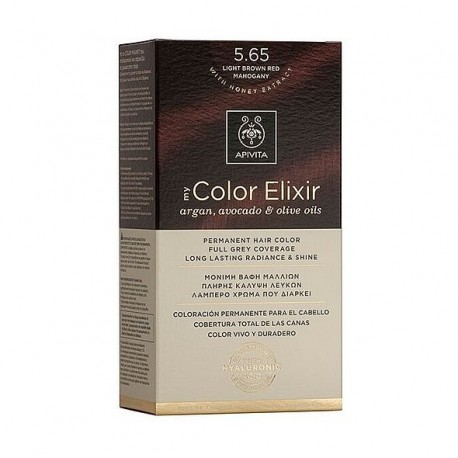 Apivita My Color Elixir Μόνιμη Βαφή Μαλλιών  Καστανό Ανοιχτό Κόκκινο Μαονί 5.65  1τμχ
