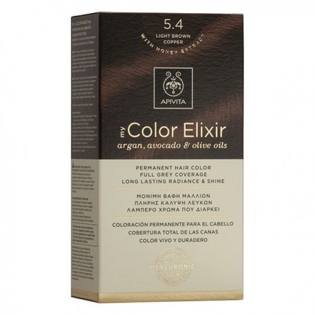 Apivita My Color Elixir Μόνιμη Βαφή Μαλλιών  Καστανό Ανοιχτό Χάλκινο 5.4  1τμχ