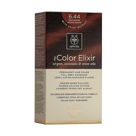 Apivita My Color Elixir Μόνιμη Βαφή Μαλλιών  Ξανθό Σκούρο Έντονο Χάλκινο 6.44  1τμχ