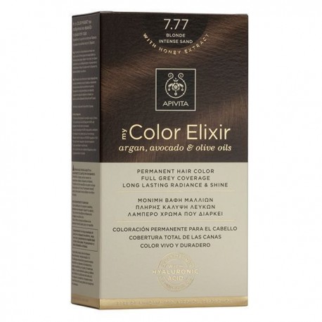 Apivita My Color Elixir Μόνιμη Βαφή Μαλλιών  Ξανθό Έντονο Μπεζ 7.77  1τμχ