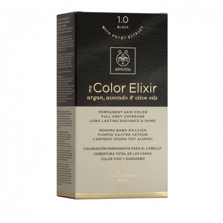 Apivita My Color Elixir Μόνιμη Βαφή Μαλλιών  Μαύρο 1.0  1τμχ
