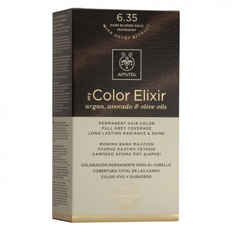Apivita My Color Elixir Μόνιμη Βαφή Μαλλιών  Ξανθό Σκούρο Μελί Μαονί 6.35  1τμχ