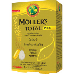 Moller's Total Plus 28tabs Βιαταμίνες-Μέταλλα-Βότα & & 28caps Ωμέγα-3