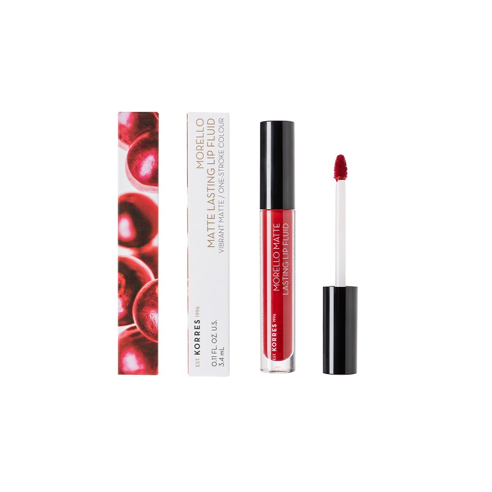 Korres Morello Matte Lasting Lip Fluid Υγρό Κραγιόν Μεγάλης Διάρκειας 59 Brick Red 3,4ml