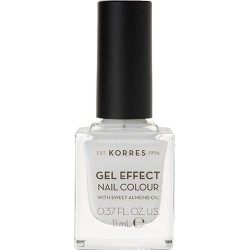 Korres Gel Effect Gloss Βερνίκι Νυχιών Μακράς Διαρκείας Λευκό 1 Blanc White 11ml