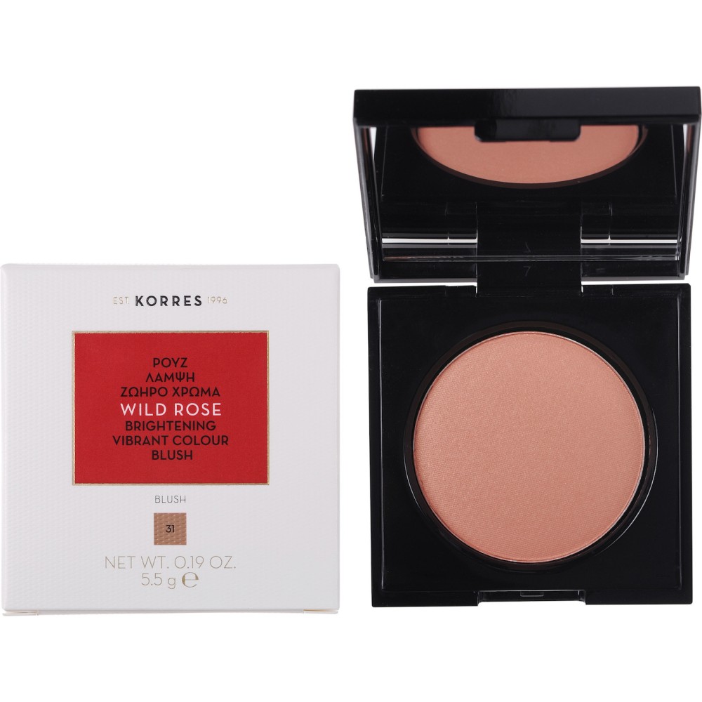 Korres Άγριο Τριαντάφυλλο Ρουζ Brightening Vibrant Colour Blush 31 Light Bronze 5.5g