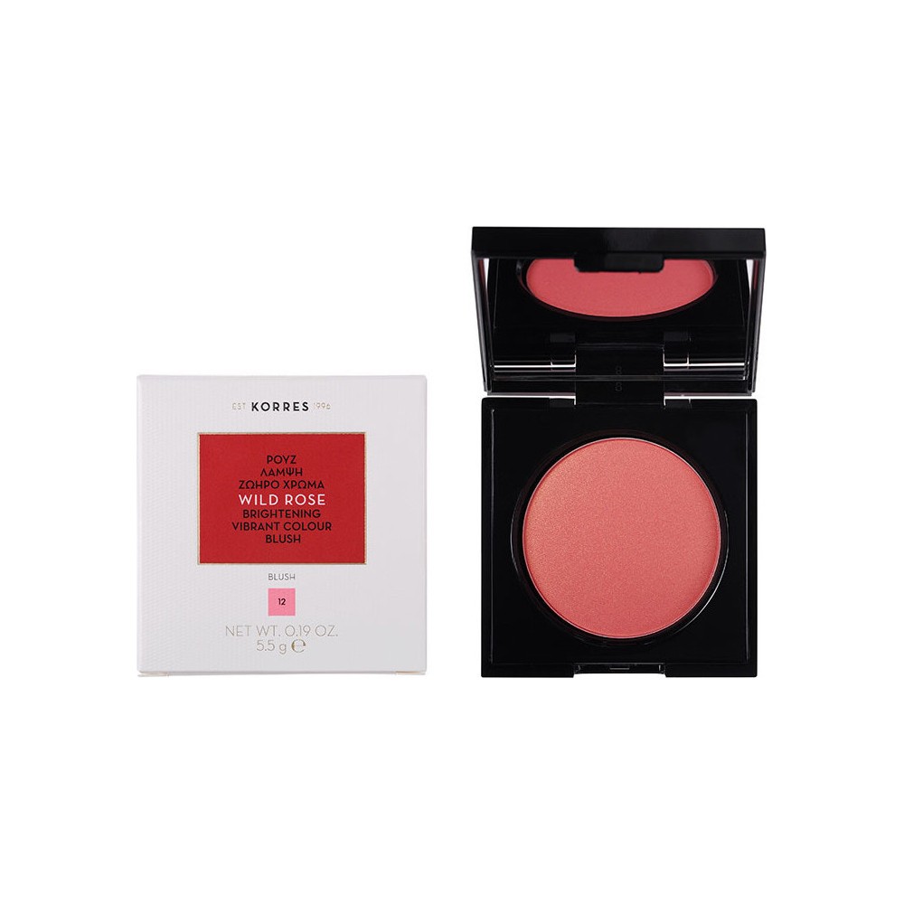 Korres Άγριο Τριαντάφυλλο Ρουζ Brightening Vibrant Colour Blush 12 Golden Pink 5.5g