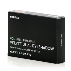 Korres Volcanic Minerals Velvet Dual Παλέτα με Σκιές Ματιών σε Στερεή Μορφή Grey Taupe 38