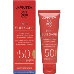 Apivita Bee Sun Safe Hydra Fresh Tinted Αδιάβροχο Αντηλιακό Gel Προσώπου SPF50 με Χρώμα 50ml