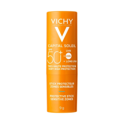 Vichy Ideal Soleil Stick SPF50+ Stick για Ευαίσθητες Ζώνες, Μύτη, Χείλη, Ντεκολτέ 9gr