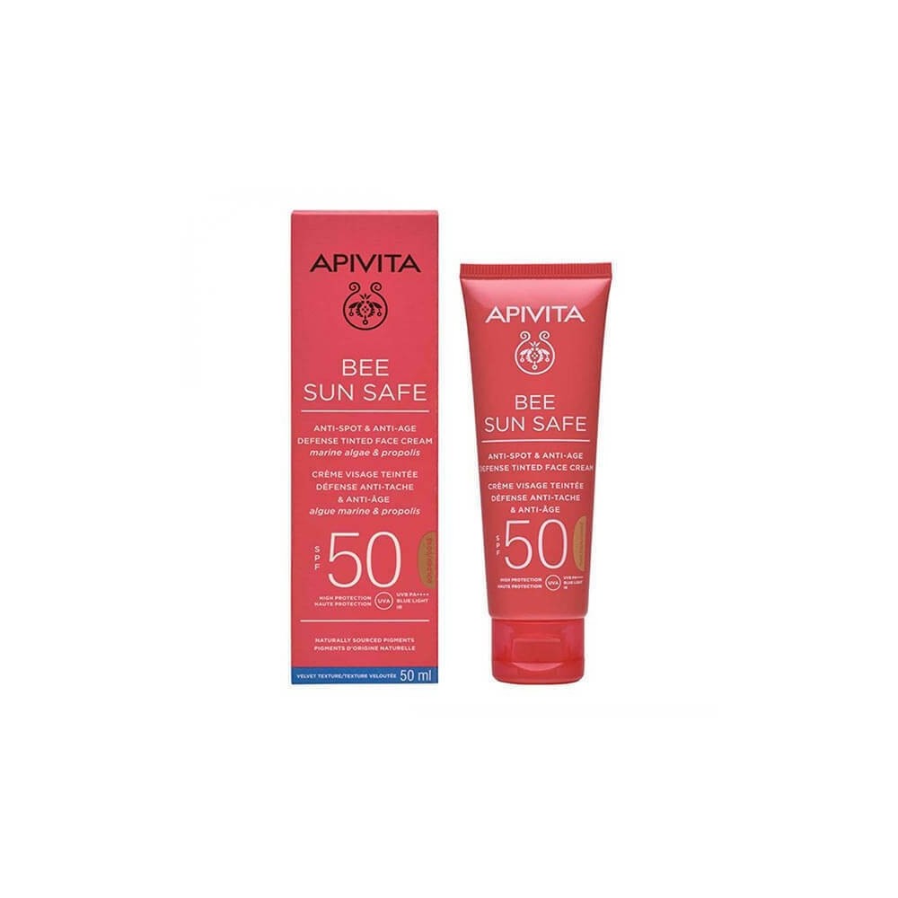 Apivita Bee Sun Safe Anti-spot & Anti-age Tinted Αντηλιακή Κρέμα Προσώπου SPF50 με Χρώμα Golden 50ml