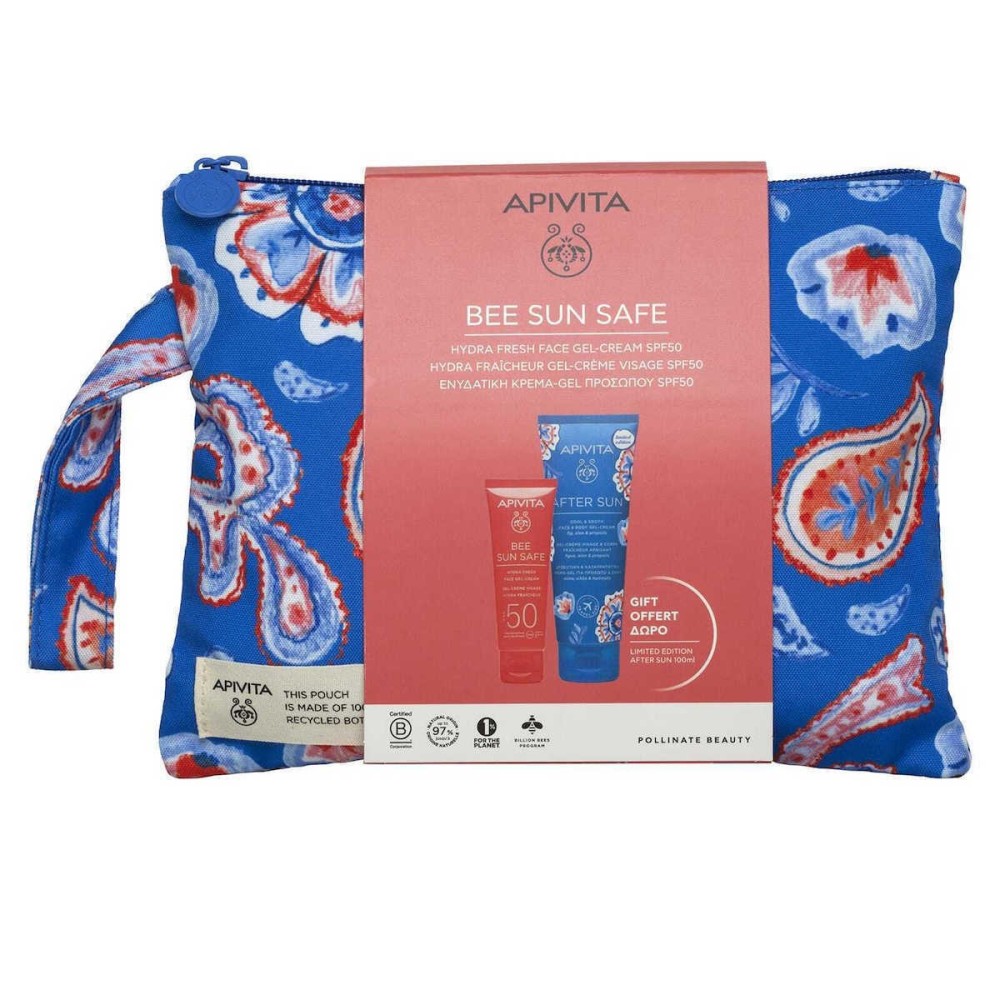 Apivita Bee Sun Safe Πακέτο Promo Ενυδατική Αντηλιακή Κρέμα Gel Προσώπου SPF50 50ml & ΔΩΡΟ After Sun 100ml